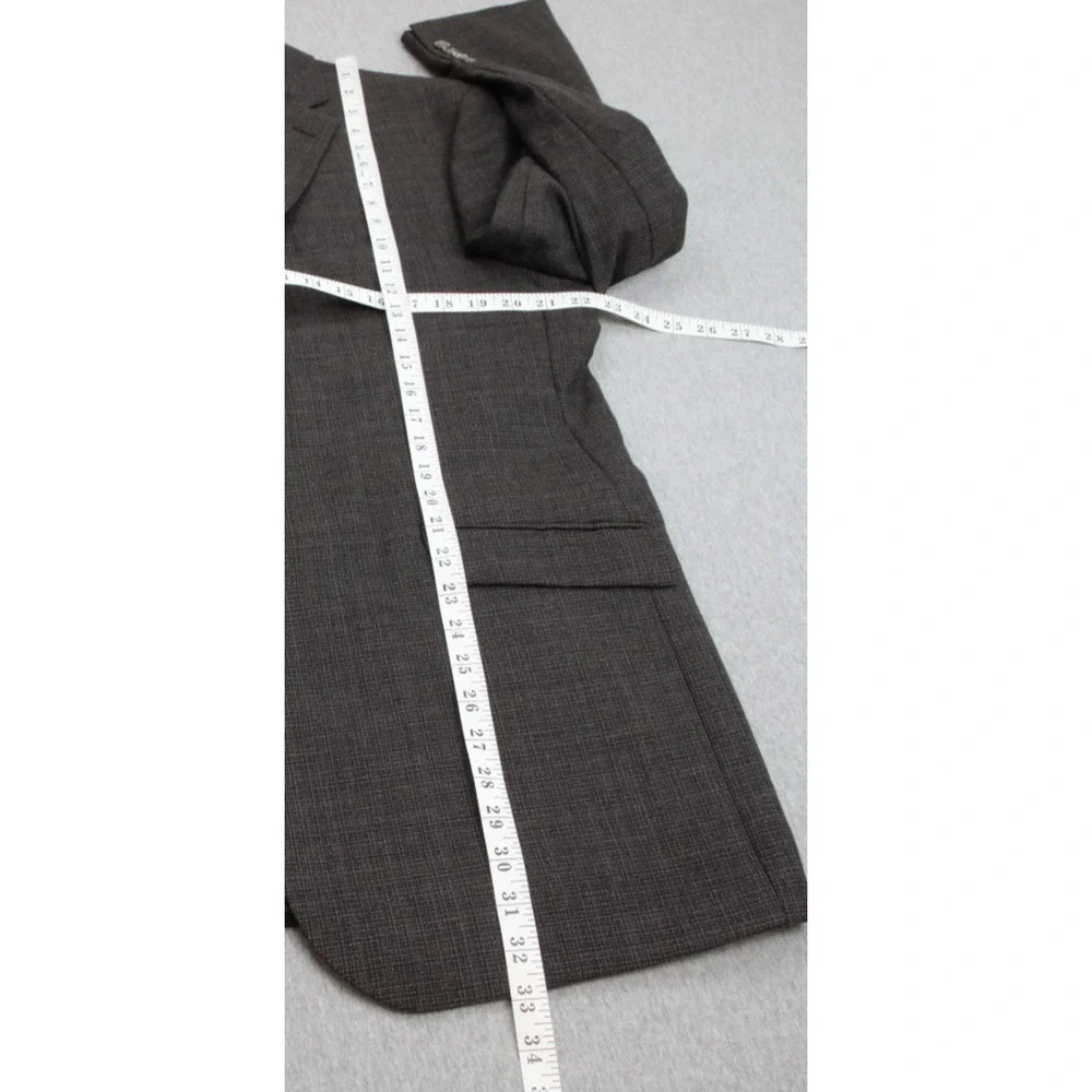 Jos A Bank 1905 Blazer Mens 44L Brown Microcheck 100% Wool Washington